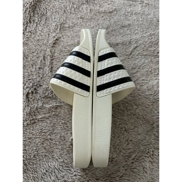 Adidas Adilette Mens Sport Sandals Slides Flip Flops Size 4 White Black 280648 - Picture 11 of 16
